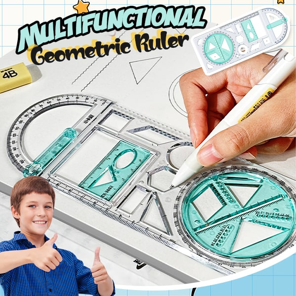 Multifunctional Geometric Measuring Template Ruler