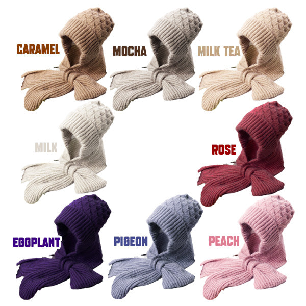 Cithway™ 2-in-1 Winter Thickened Knitted Scarf Beanie
