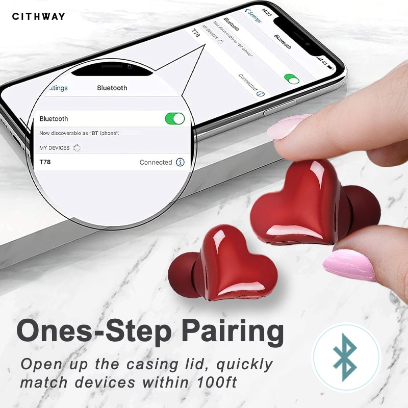 Cithway™ CuteHeartBuds Noise Cancelling Wireless Earbuds
