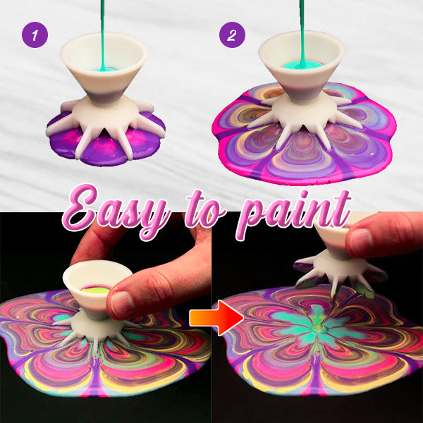 Pouring Paint Flower Split Art Cup